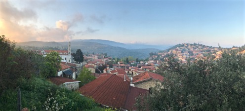 Panoramic view of Lofou village in the Troodos mountains