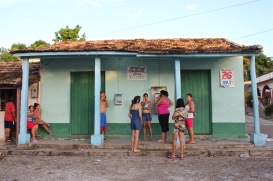 Waiting for a payphone in La Boca near Trinidad Cuba