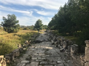 Roman road in the ancient city of Salamis Northern Cyprus