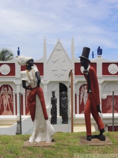 Statues in front of the Kimme Museum Tobago