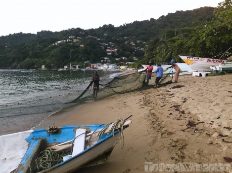 Hauling in the fishing nets, Charlotteville Tobago