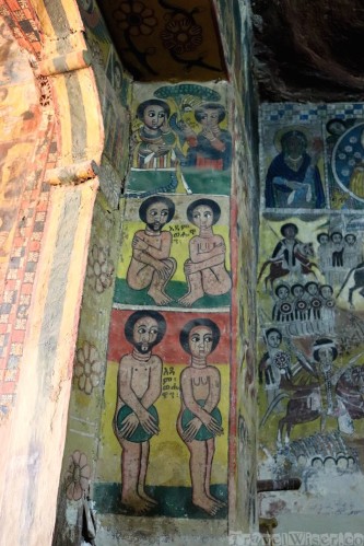 Mural depicting Adam and Eve in an Ethiopian church