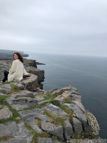 Contemplating the cliffs at Dun Aengus, Inishmore